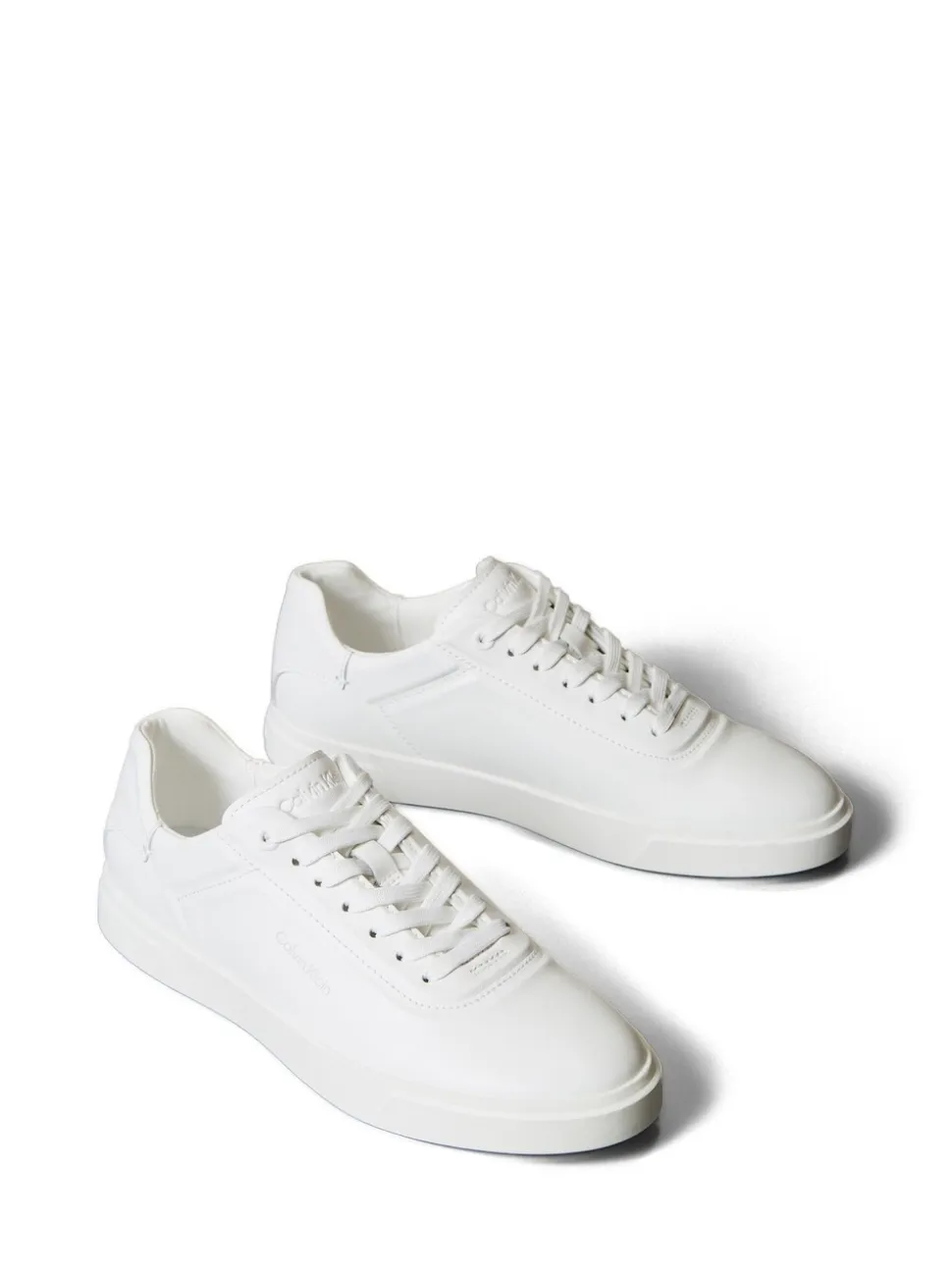 Calvin Klein White Brooke - Leather Tonal Logo Trainers