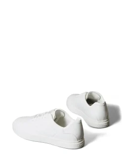 Calvin Klein White Brooke - Leather Tonal Logo Trainers
