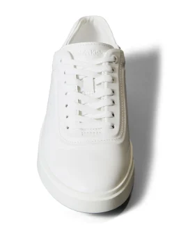 Calvin Klein White Brooke - Leather Tonal Logo Trainers