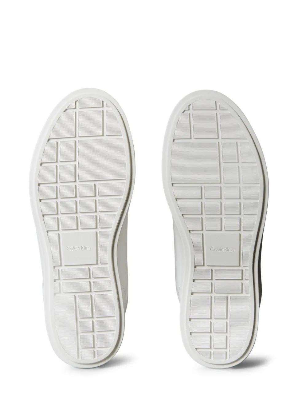 Calvin Klein White Brooke - Leather Tonal Logo Trainers