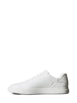 Calvin Klein White Brooke - Leather Tonal Logo Trainers