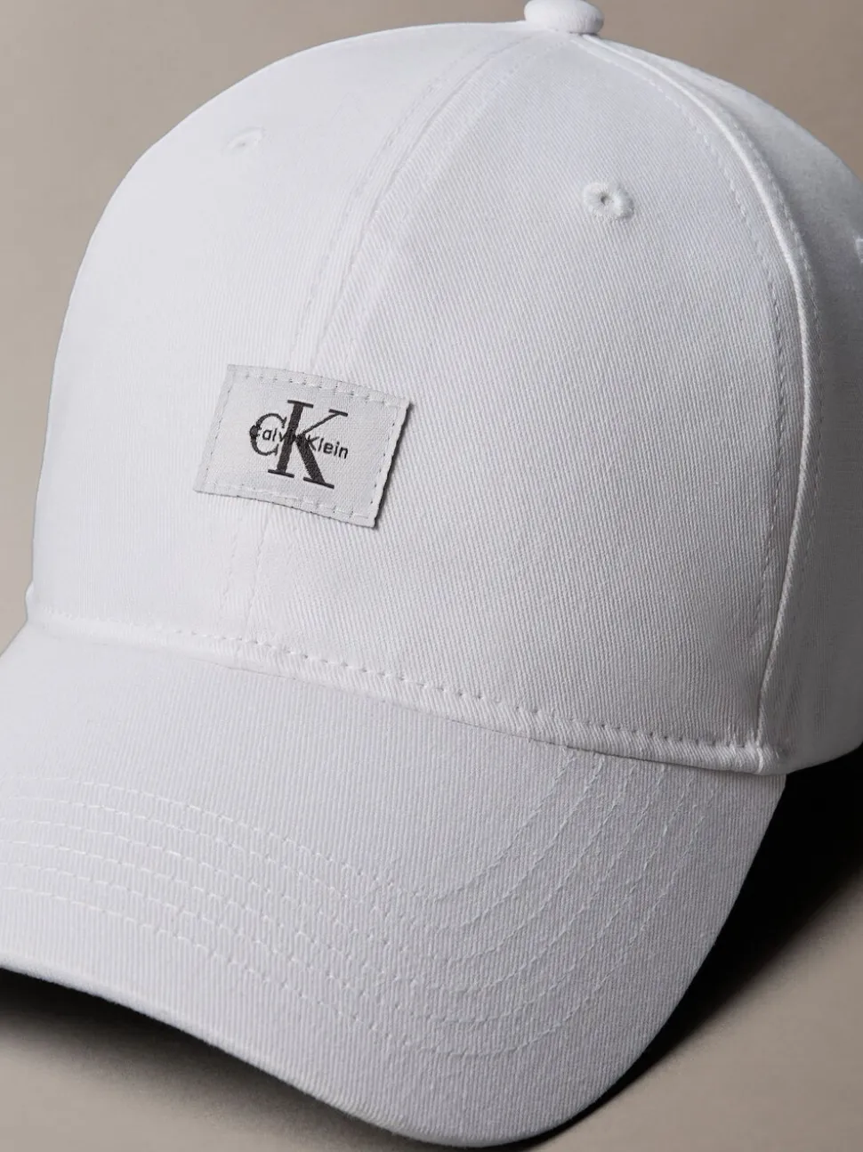 Calvin Klein White Monogram Woven Patch Cap