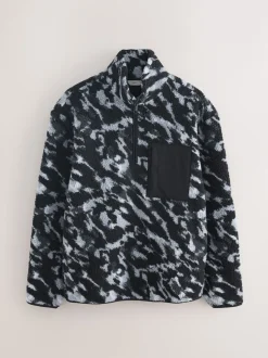 Camouflage Zip Neck Printed Fleece