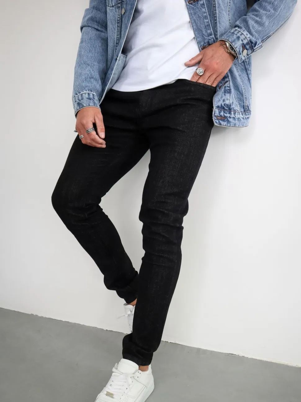CAPO Black Slim Fit Denim Jeans