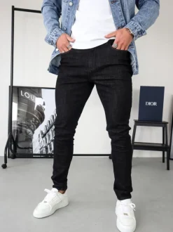 CAPO Black Slim Fit Denim Jeans
