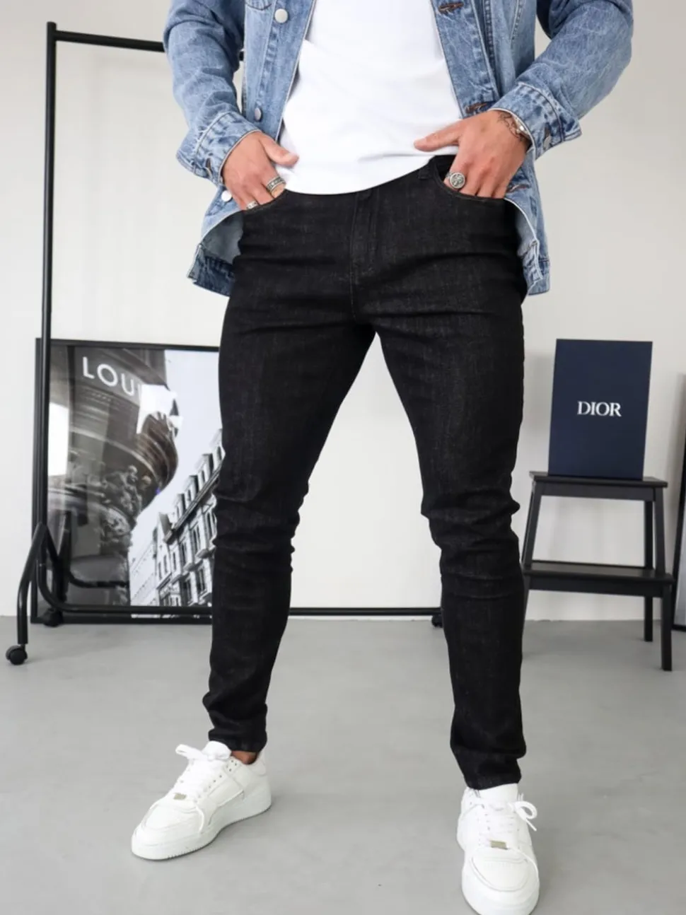 CAPO Black Slim Fit Denim Jeans