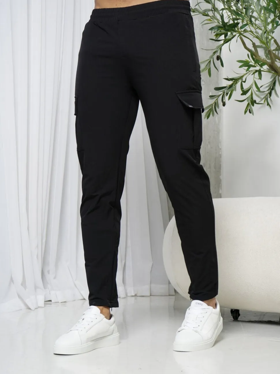 CAPO Black Utility Cargo Joggers