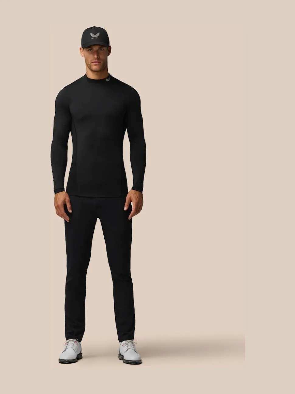 Castore Black Club Thermal Mock Neck Golf Base Layer