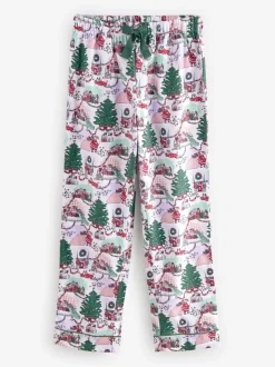 Cath Kidston Green Christmas House Long Sleeve 100% Cotton Pyjamas