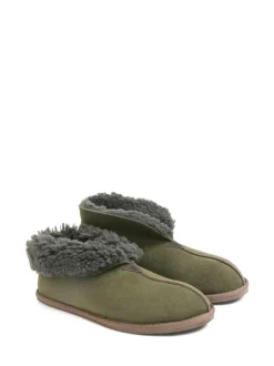 Celtic & Co. Green Men'S Sheepskin Bootee Slippers