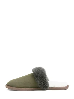 Celtic & Co Green Mens Sheepskin Mules