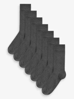 Charcoal Grey 7 Pack Cotton Rich Socks