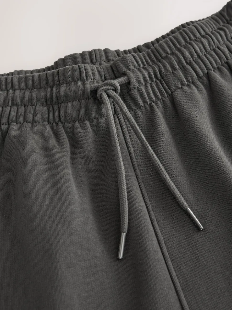 Charcoal Grey Cuffed Brushback Heavyweight Open Joggers