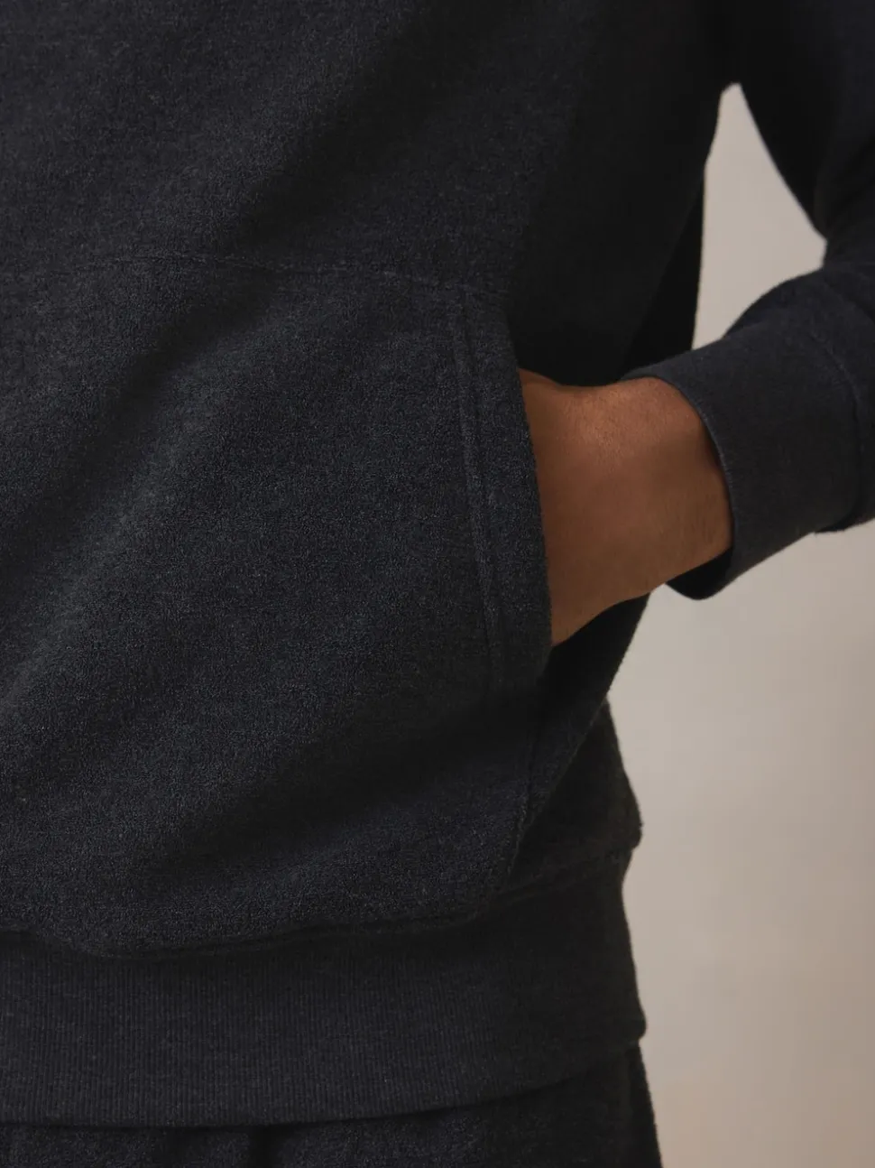 Charcoal Grey Hooded Towelling Pyjamas Set