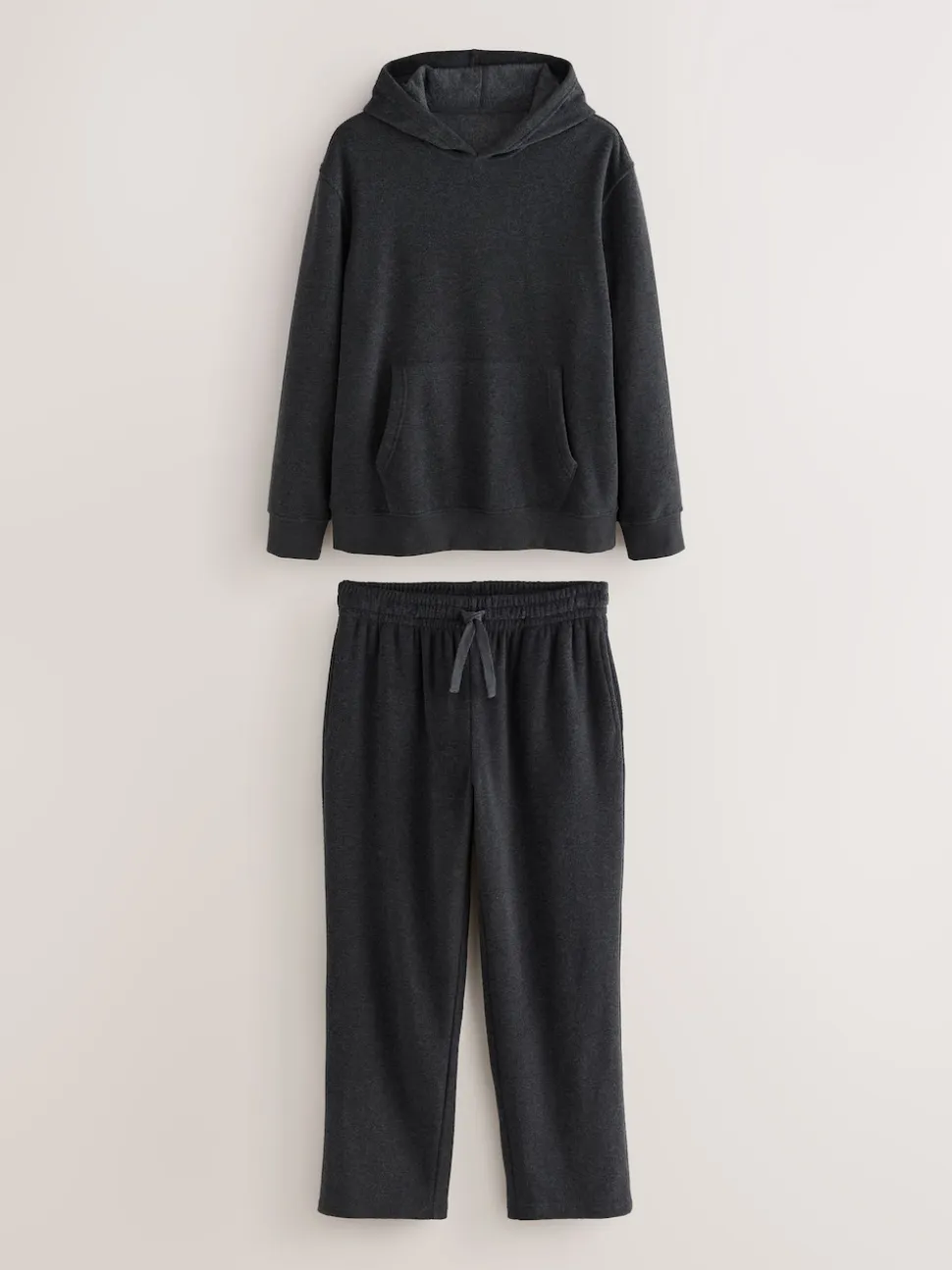 Charcoal Grey Hooded Towelling Pyjamas Set