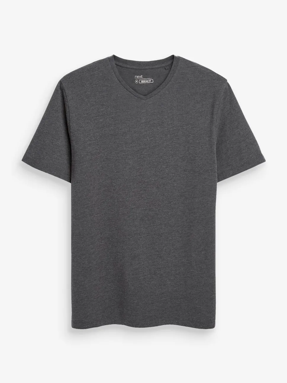 Charcoal Grey Marl Regular Fit Essential V-Neck T-Shirt