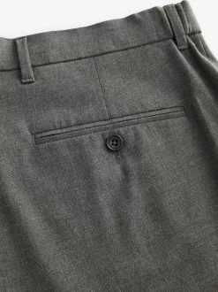 Charcoal Grey Muscle Fit Elasticated Waist Motionflex Stretch Smart Trousers