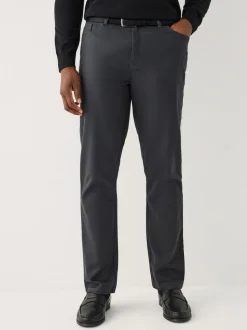 Charcoal Grey Muscle Fit Smart Brushed Cotton TENCEL™ Lyocell Blend Chinos With Belt