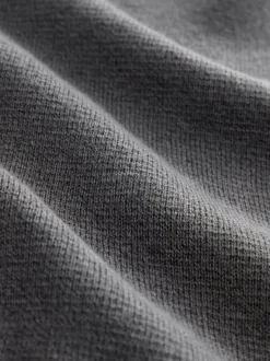 Charcoal Grey Plain N.Premium Regular Fit 100% Cotton Premium Quarter Zip Jumper