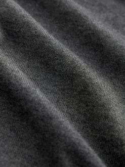 Charcoal Grey Plain Regular Fit Cotton Rich Crew Neck Jumper
