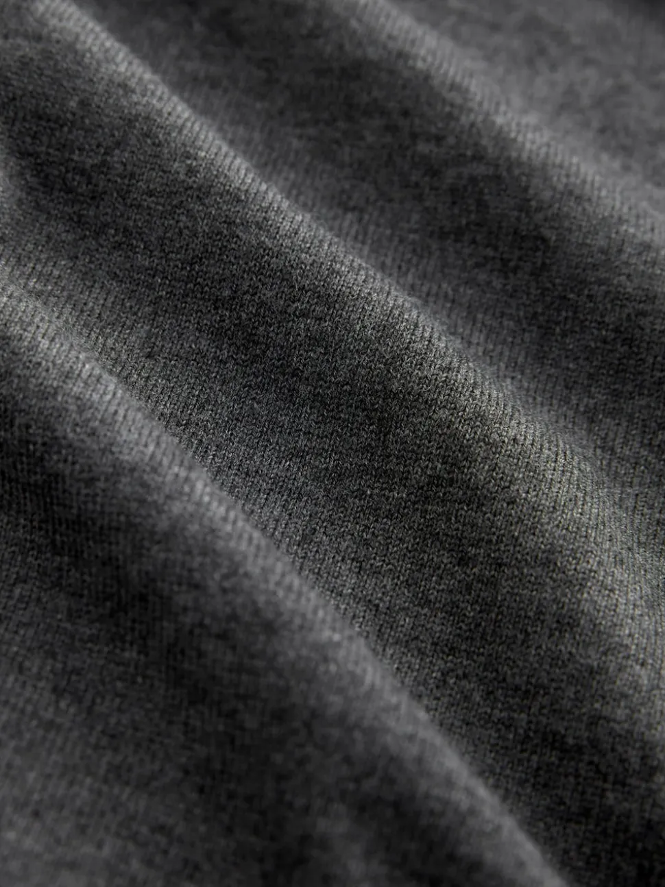 Charcoal Grey Plain Regular Fit Cotton Rich Crew Neck Jumper