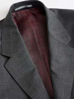 Charcoal Grey Regular Fit Signature Nova Fides 100% Italian Wool Suit Jacket