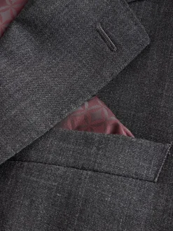 Charcoal Grey Regular Fit Signature Nova Fides 100% Italian Wool Suit Jacket