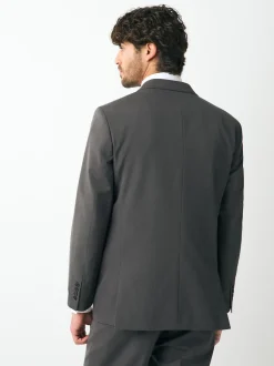 Charcoal Grey Regular Fit Two Button Suit Jacket