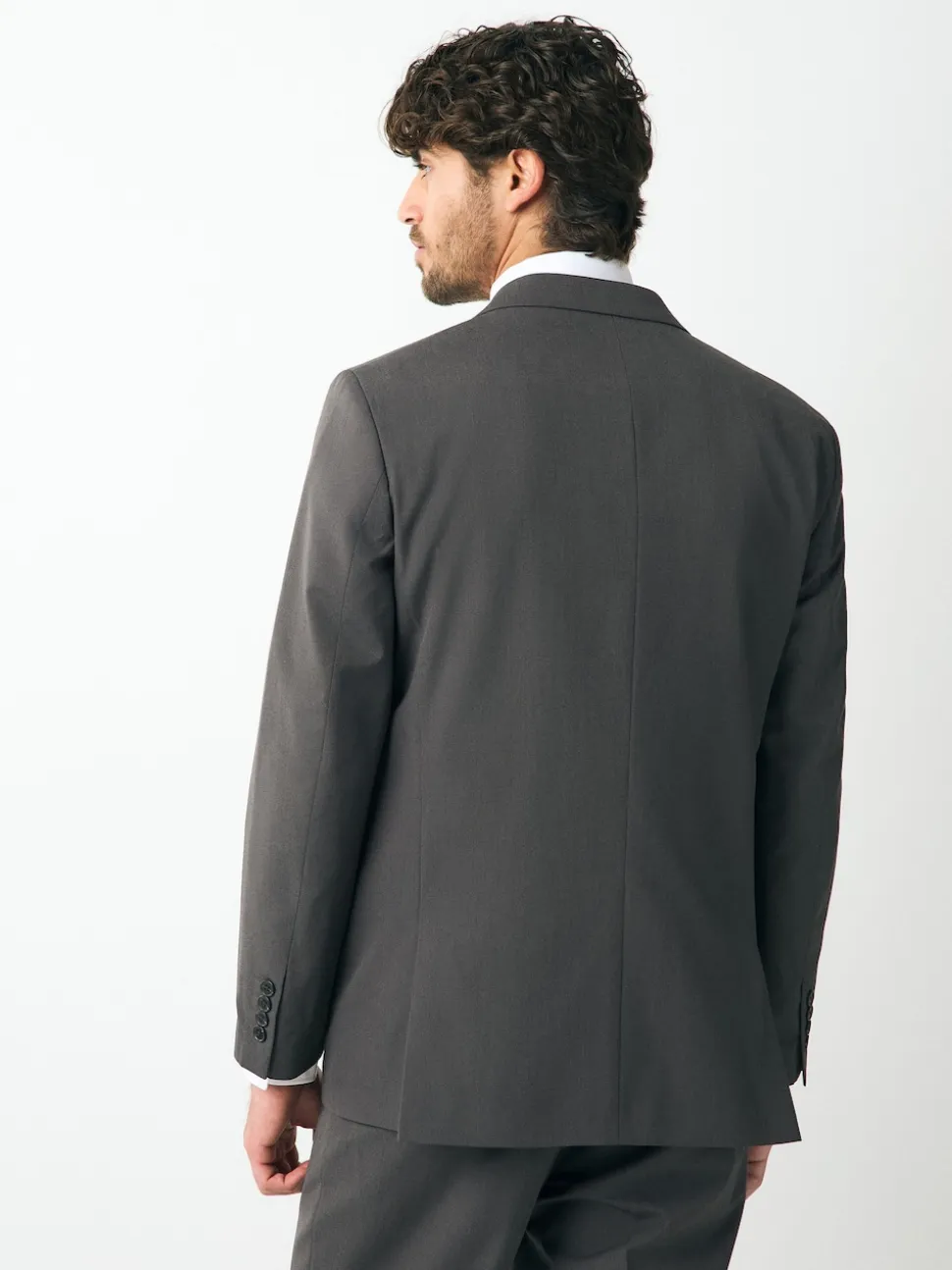 Charcoal Grey Regular Fit Two Button Suit Jacket