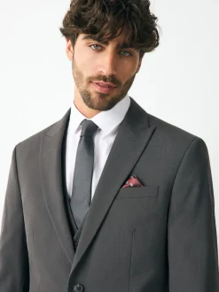Charcoal Grey Regular Fit Two Button Suit Jacket