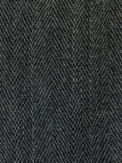 Charcoal Grey Regular Fit Signature Marzotto 100% Italian Wool Herringbone Suit Trousers