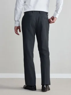 Charcoal Grey Regular Fit Signature Nova Fides 100% Italian Wool Suit Trousers