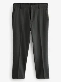 Charcoal Grey Regular Fit Smart Trousers With Wool