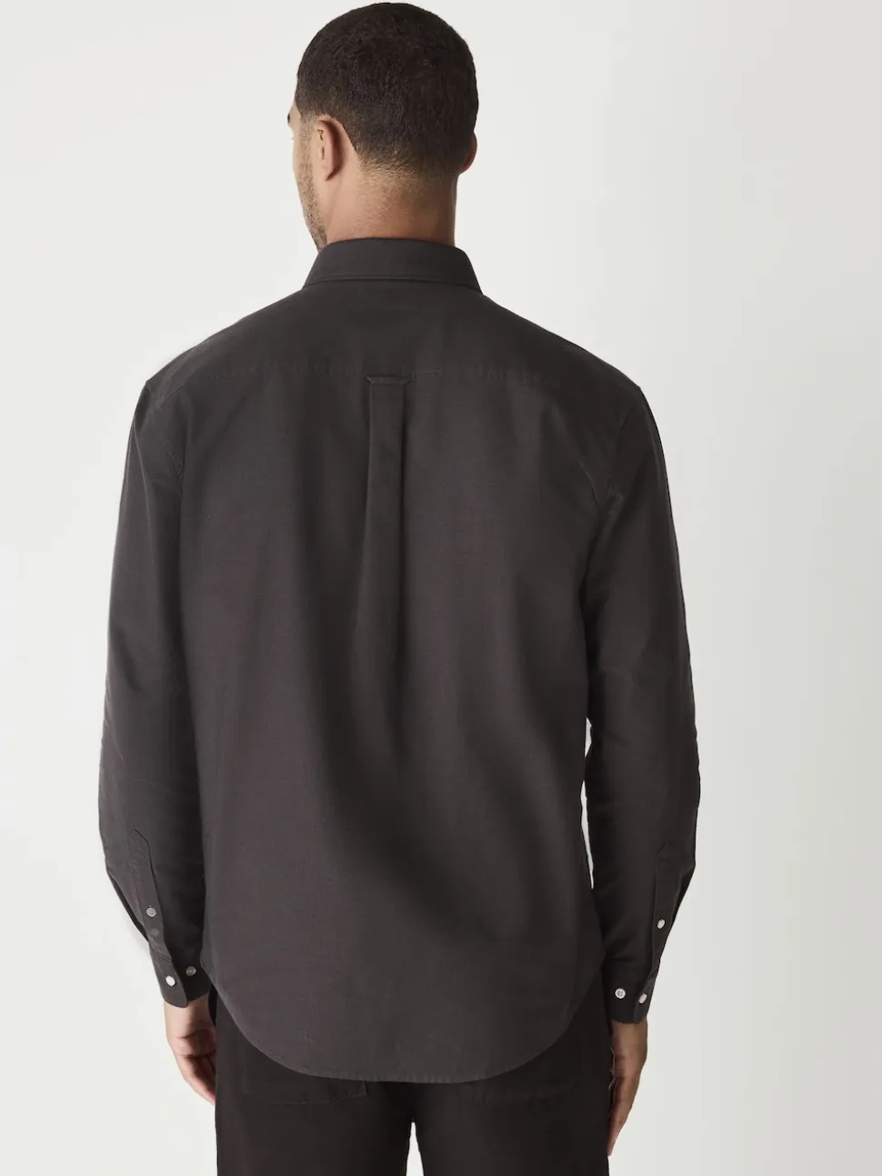 Charcoal Grey Regular Fit Long Sleeve Oxford Shirt