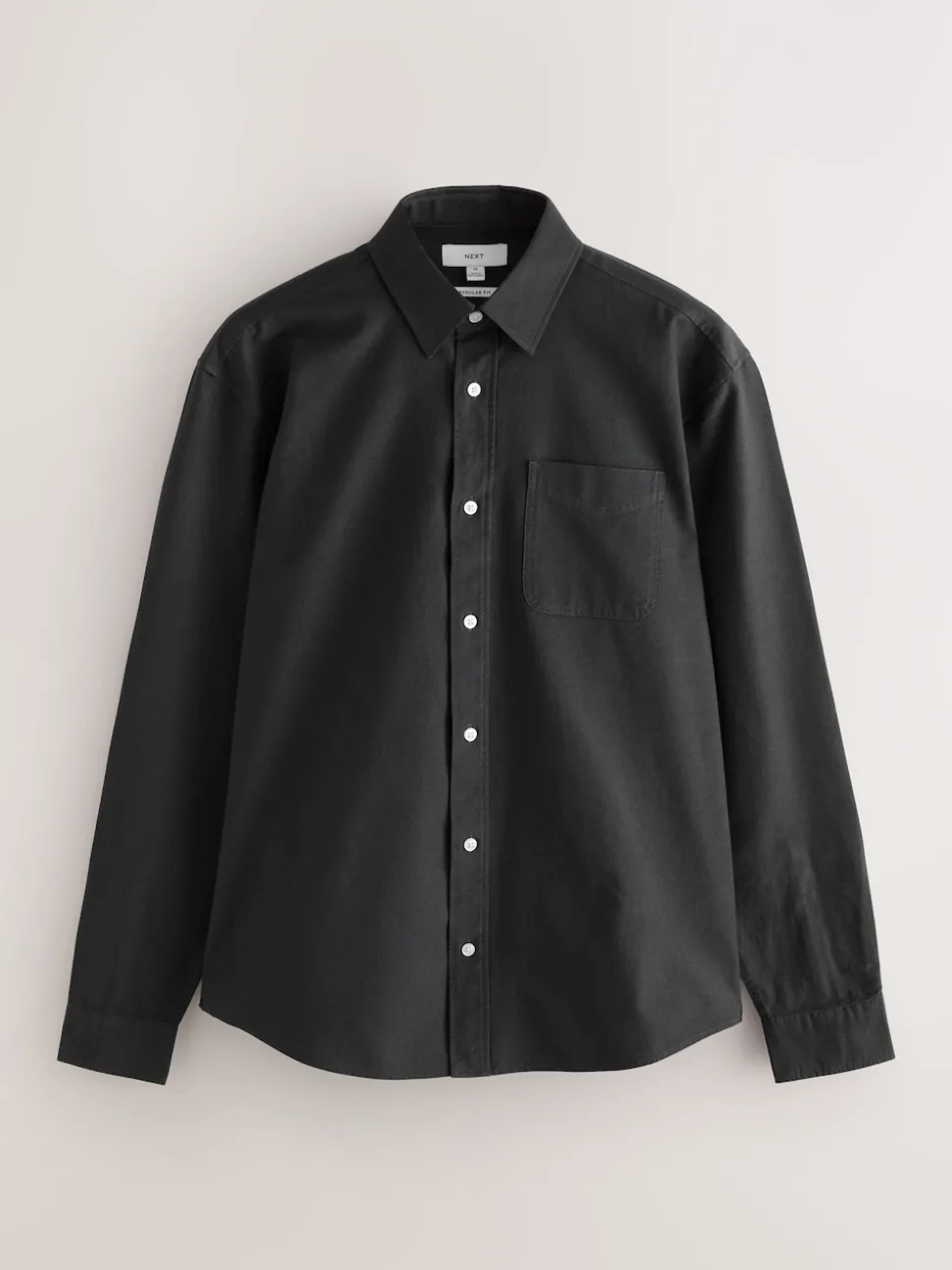 Charcoal Grey Regular Fit Long Sleeve Oxford Shirt