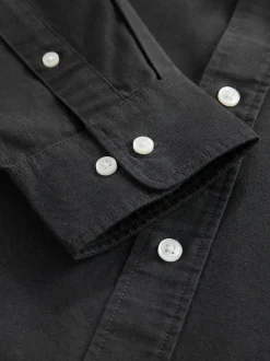 Charcoal Grey Regular Fit Long Sleeve Oxford Shirt