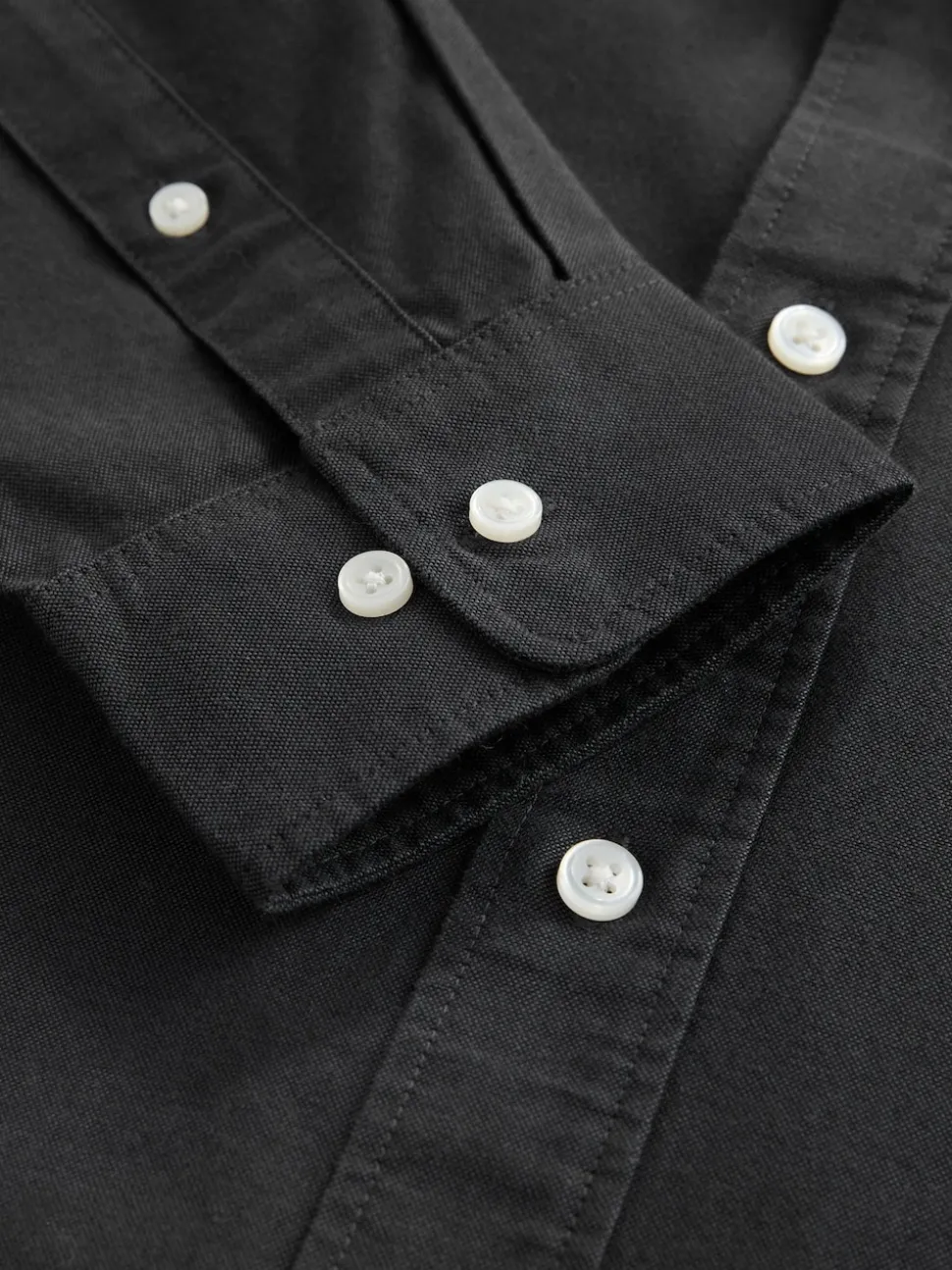 Charcoal Grey Regular Fit Long Sleeve Oxford Shirt