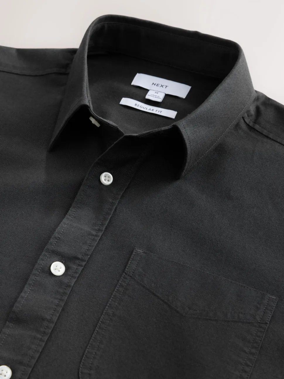 Charcoal Grey Regular Fit Long Sleeve Oxford Shirt