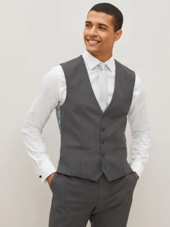 Charcoal Grey Regular Fit Waistcoat