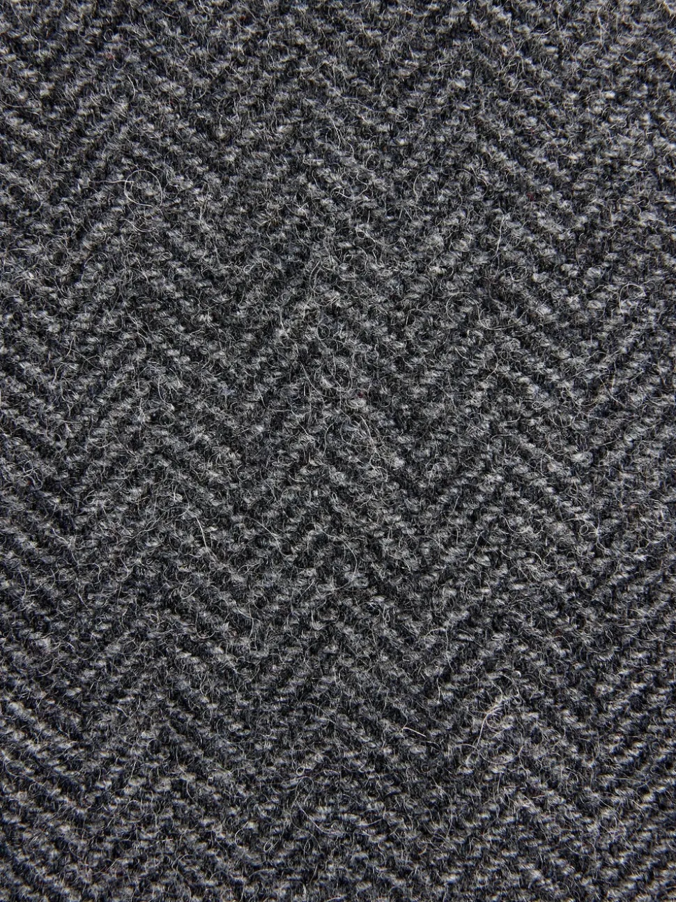 Charcoal Grey Regular Fit Wool Rich Herringbone Blazer