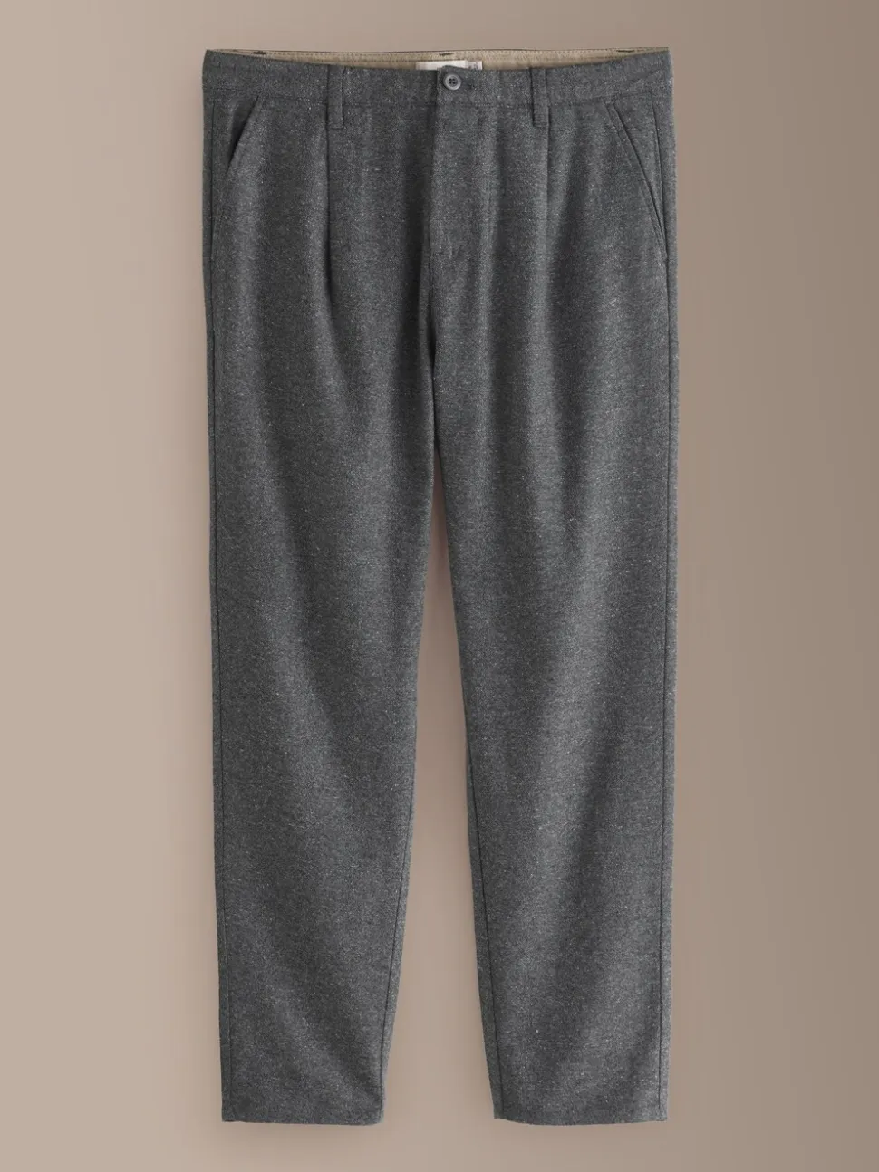 Charcoal Grey Regular Tapered Fit Signature Heritage Pleated Trousers