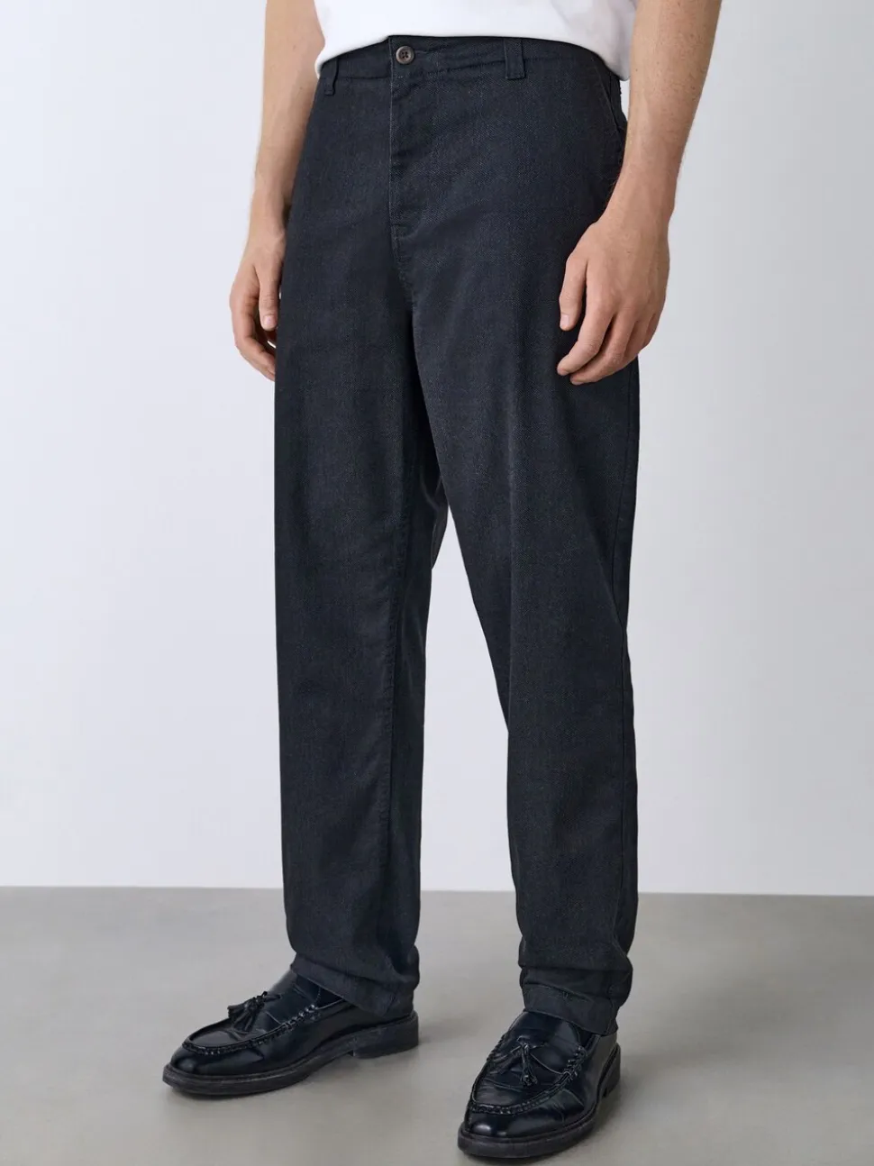 Charcoal Grey Regular Tapered Fit Heritage Cotton Rich Trousers