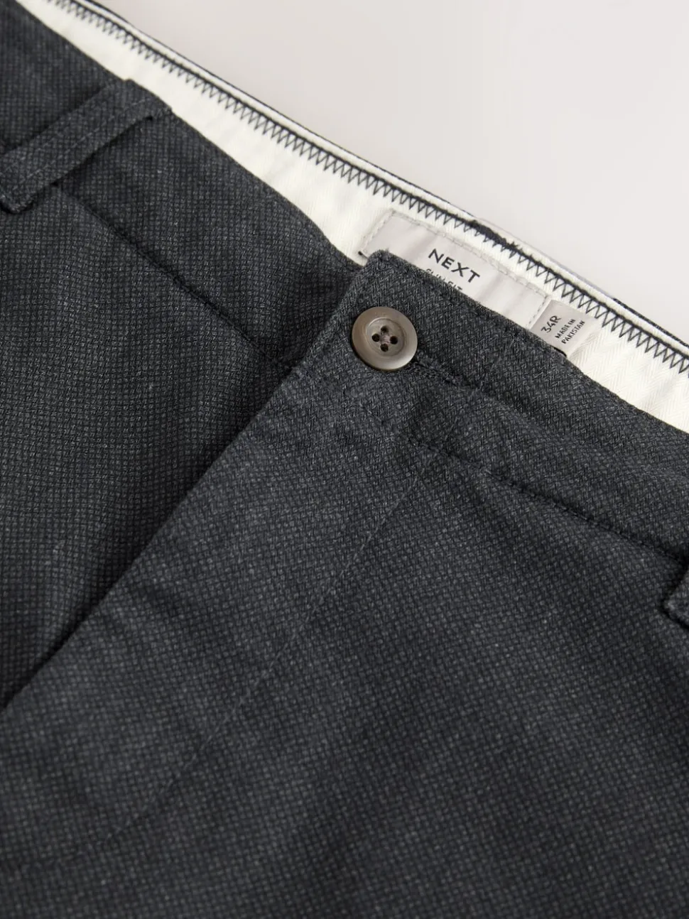 Charcoal Grey Regular Tapered Fit Heritage Cotton Rich Trousers