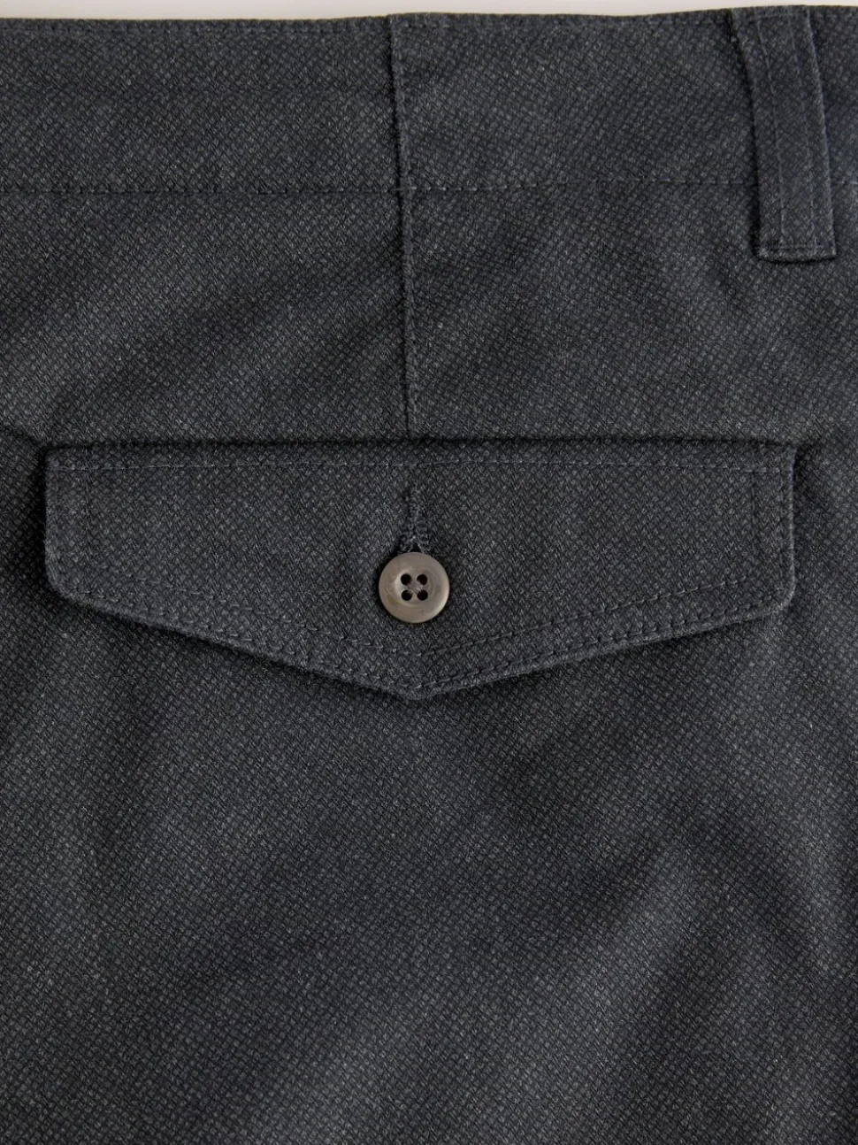 Charcoal Grey Regular Tapered Fit Heritage Cotton Rich Trousers