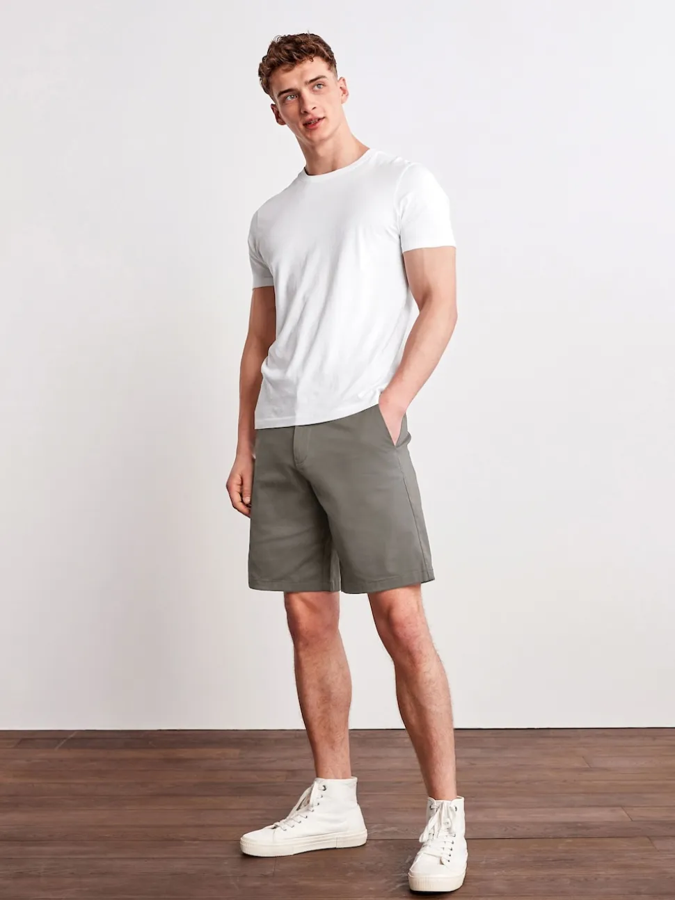 Charcoal Grey Relaxed Fit Stretch Chinos Shorts
