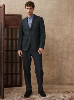 Charcoal Grey Relaxed Fit Wool Blend Suit Trousers