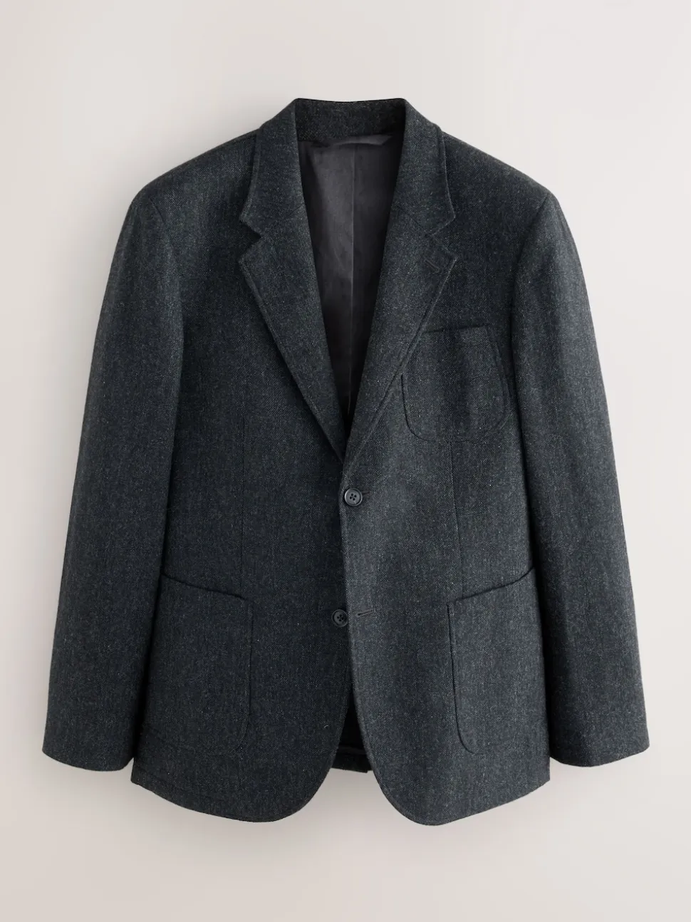Charcoal Grey Relaxed Fit Wool Blend Suit Jacket