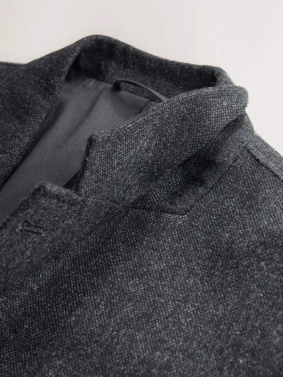 Charcoal Grey Relaxed Fit Wool Blend Suit Jacket