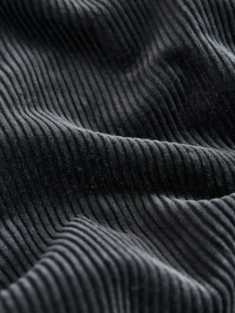Charcoal Grey Relaxed Tapered Fit Corduroy Joggers