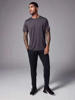 Charcoal Grey Short Sleeve Tee Active Gym Training Top
